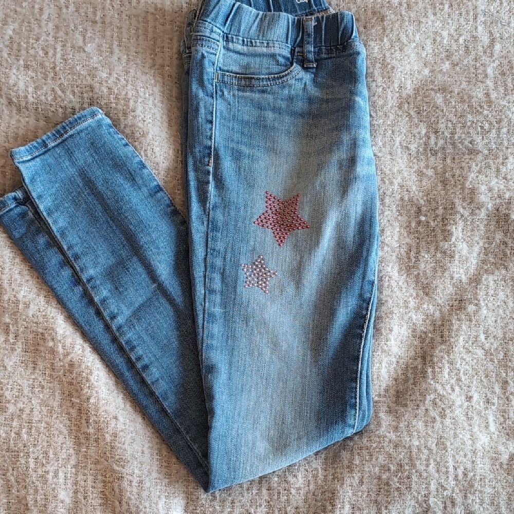GAP Light Blue Girl's Skinny Jeans with Star Accents